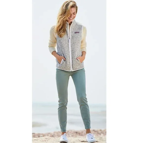 Vineyard Vines Sweater Fleece Zip-Up Vest in Heather Grey Size XS - Picture 2 of 7